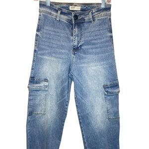 Oat New York Blue Cargo Wide Leg Jeans Size 27 NWOT